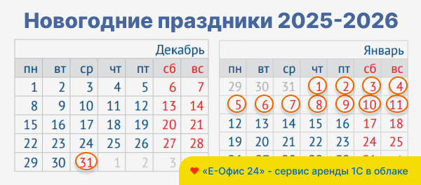 Новогодние праздники 2025-2026