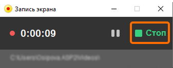 Остановка записи